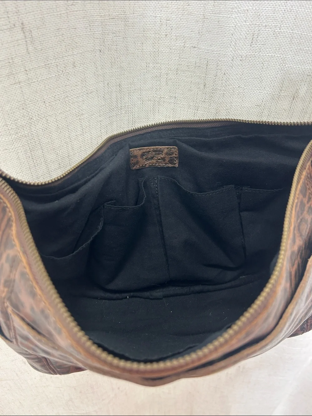 Frye And Company Brown Leopard Print Leather Crossbody Bag Brand New W/Tags